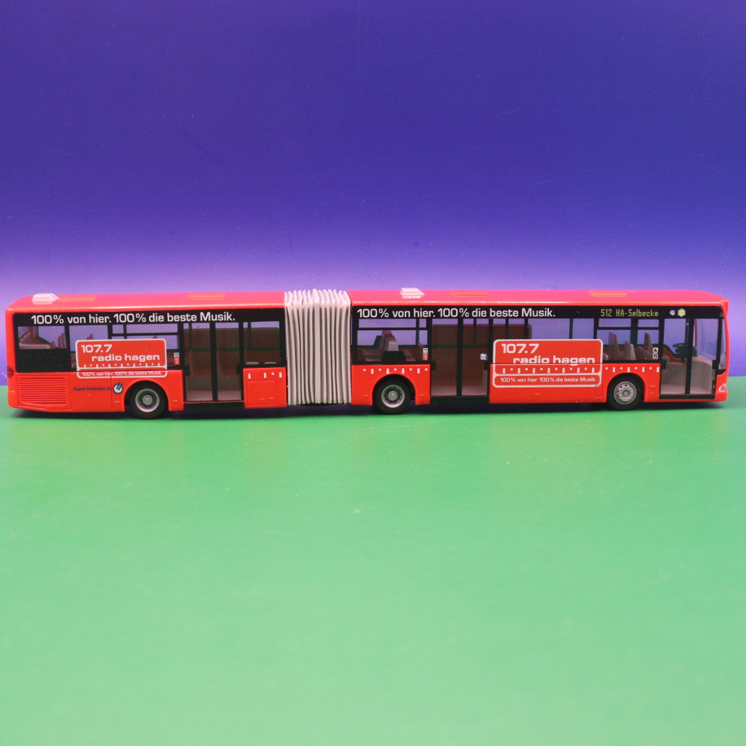 Mercedes Benz O530 Citaro G - 107.7 Radio Hagen - Hagener Straßenbahnen - Modellbus Rietze