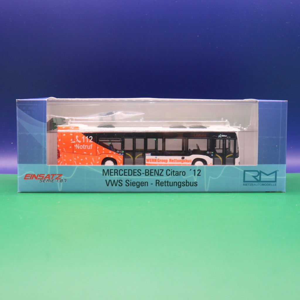 Mercedes Benz Citaro C2 - VWS Siegen - Rettungsbus  mit Vitrine - Modellbus Rietze 69364