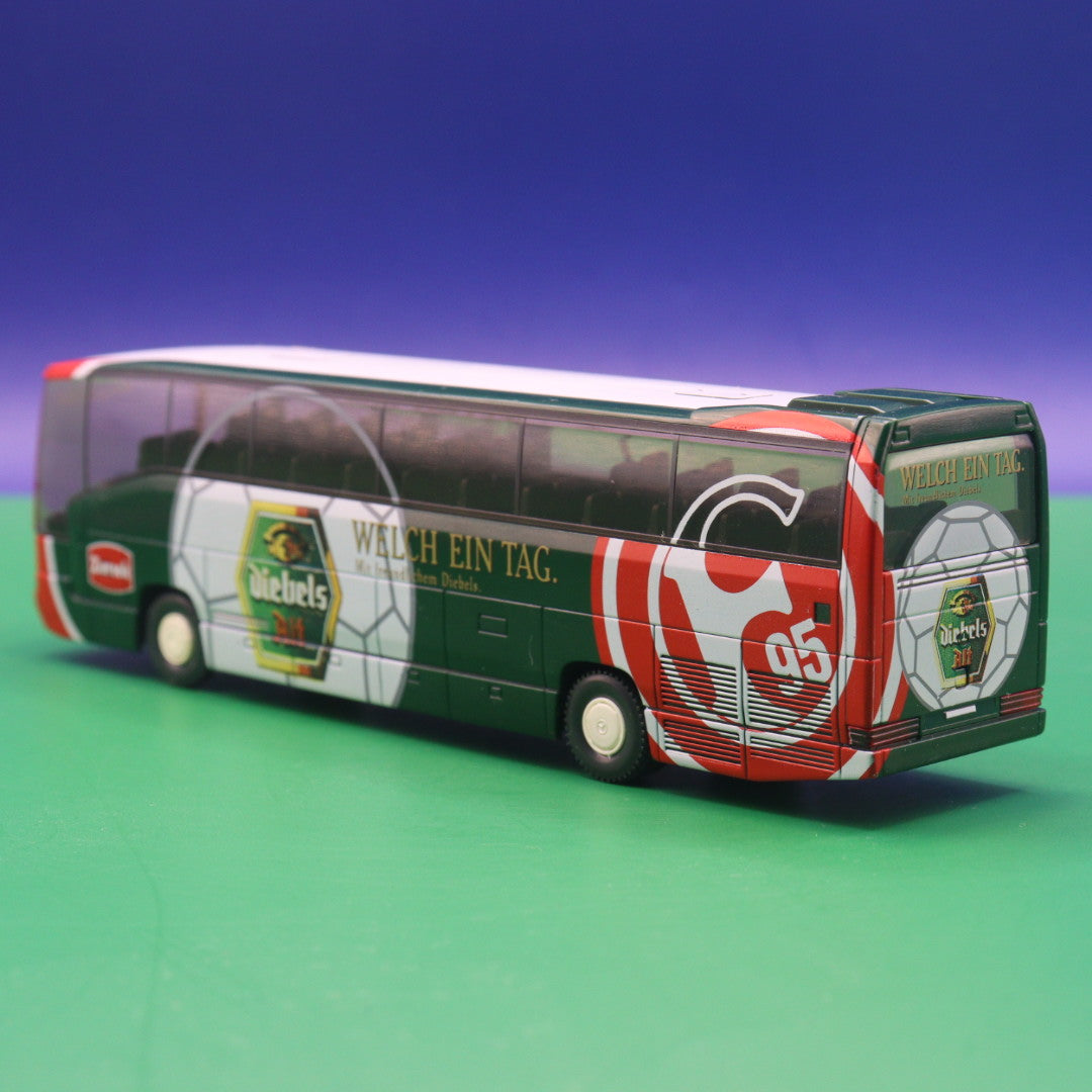 Mercedes Benz O 404 RHD  - Fortuna Düsseldorf, Diebels - Gebraucht, Ohne OVP - Modellbus Wiking