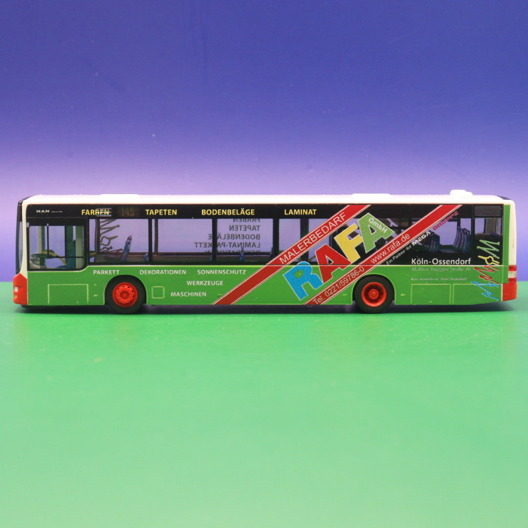 MAN Lions City - KVB Köln - RAFA Malerbedarf Linie 145 Bachem - Modellbus Rietze 67472