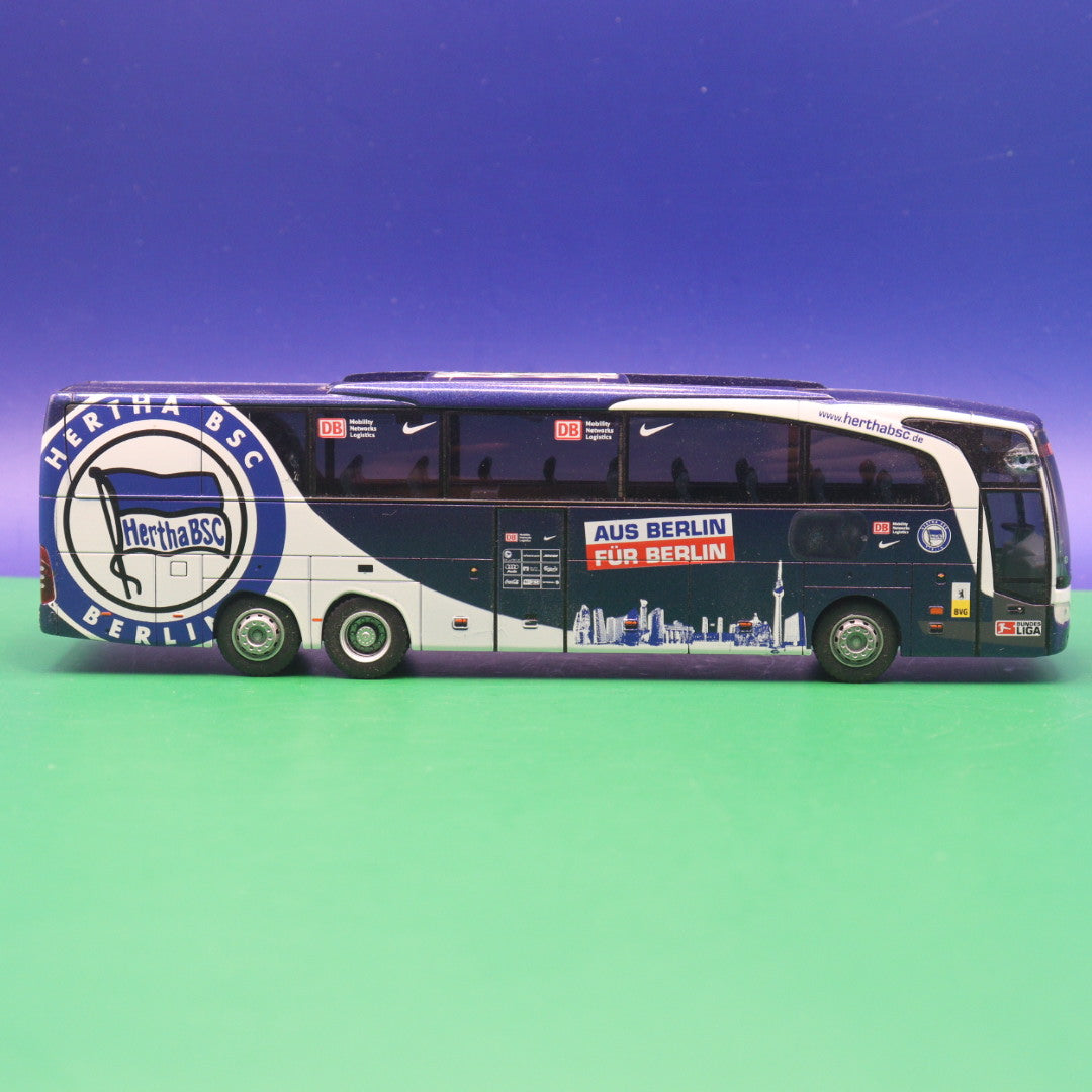 Mercedes Benz Travego M - BVG Berlin - Hertha BSC - Gebraucht Ohne Spiegel - Modellbus Rietze 58190