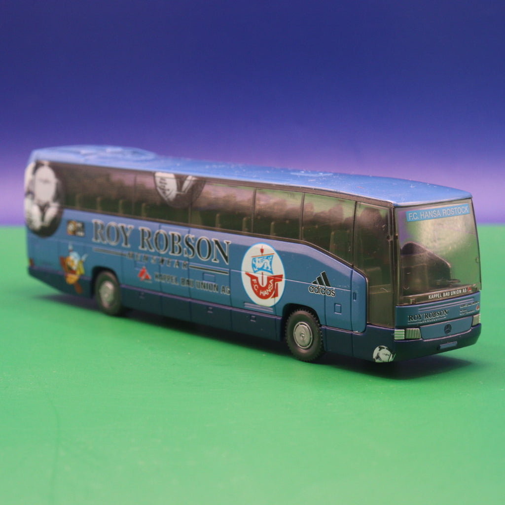 Mercedes Benz O 404 RHD  - FC Hansa Rostock - Gebraucht, Ohne OVP - Modellbus Wiking