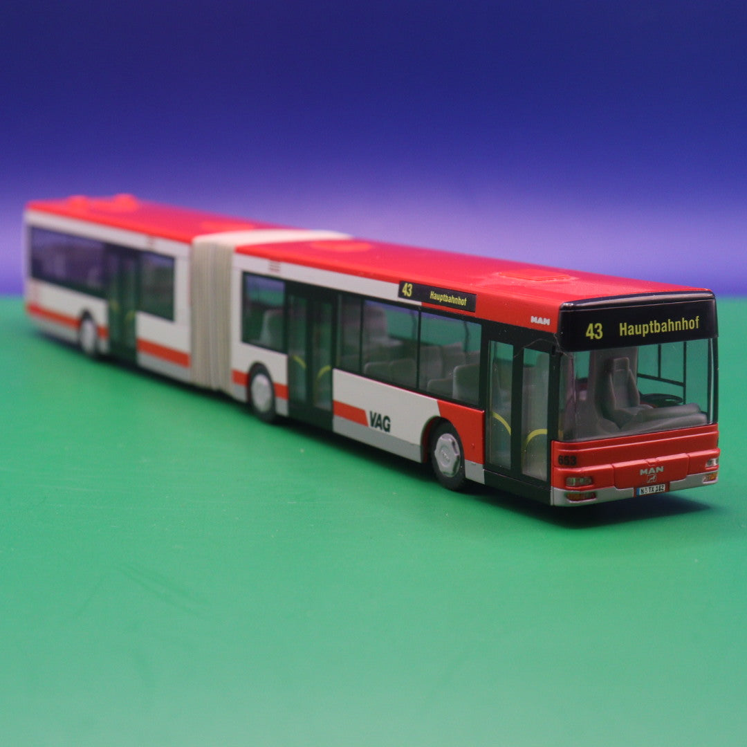 MAN NG - VAG Nürnberg - Linie 43 Hauptbahnhof - Ohne Zurüstteile - Modellbus Rietze