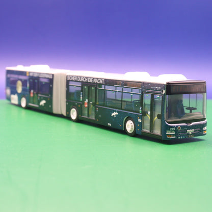 MAN Lions City 18 - RSAG Rostock - Mit der Fledermaus sicher durch die Nacht - Linie F1 Riekdahl - Modellbus Rietze Gebrauchtmodell - Auflage 300 Stück