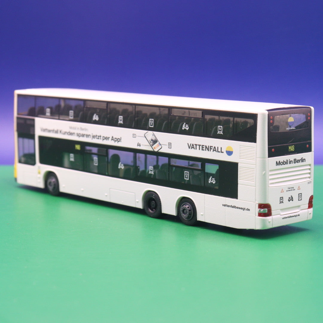 MAN DL07 - BVG Berlin - Vattenfall App - Linie M48 S+U-Bahnhof Alexanderplatz - Modellbus Rietze 67786