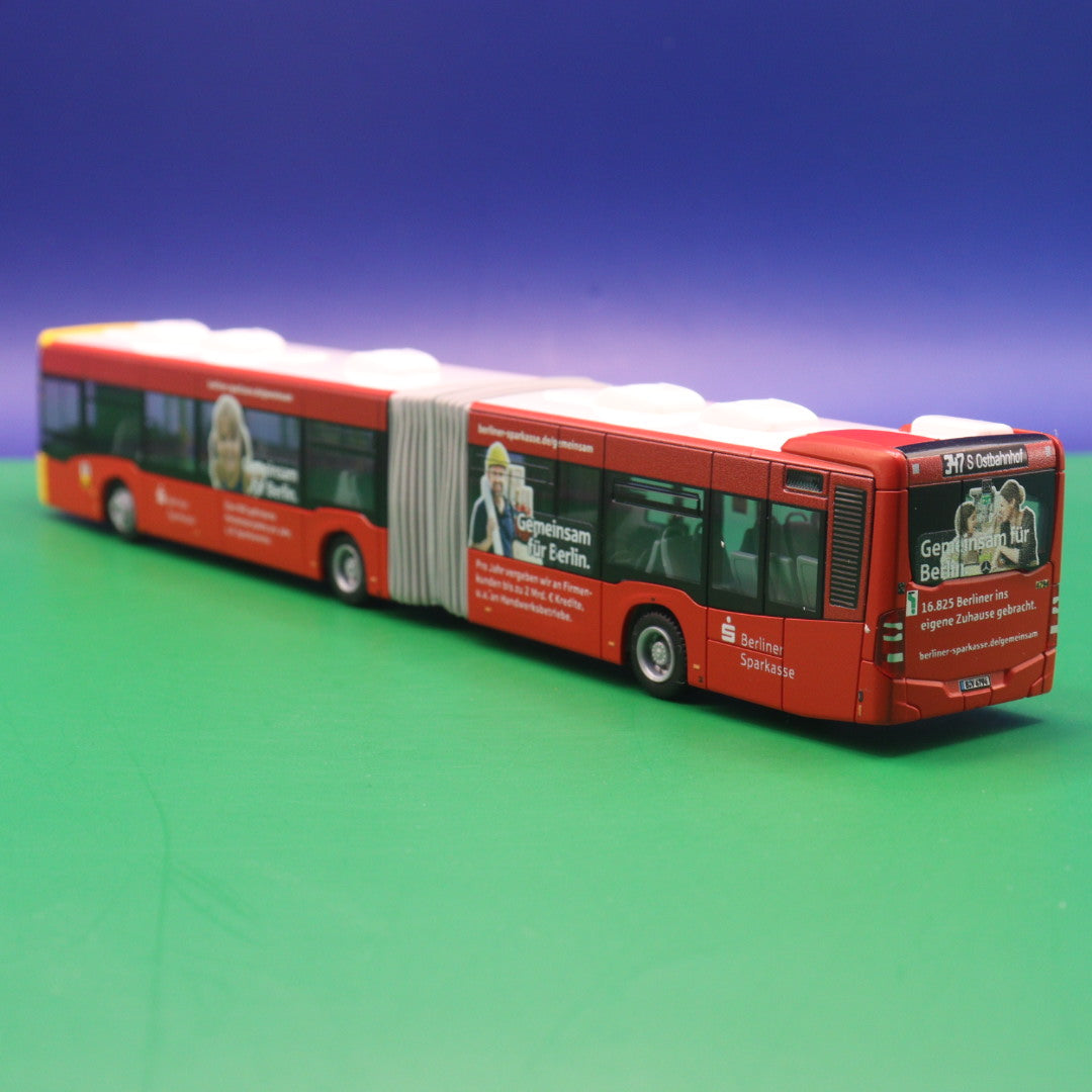 Mercedes Benz Citaro C2 G - BVG Berlin - Berliner Sparkasse (Gemeinsam für Berlin) - Linie 347 S Ostbahnhof - Modellbus Rietze 69964