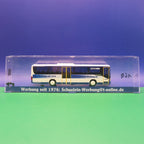 Setra S415 UL - NVB Niebüller Verkehrsbetriebe - Schuelein Werbung - Mit Vitrine gebraucht - Modellbus AWM