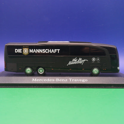 Mercedes Benz Travego - DFB Team Bus EM 2016 Deutscher Fußballbund - Die Mannschaft - Mit Vitrine - Modellbus Rietze