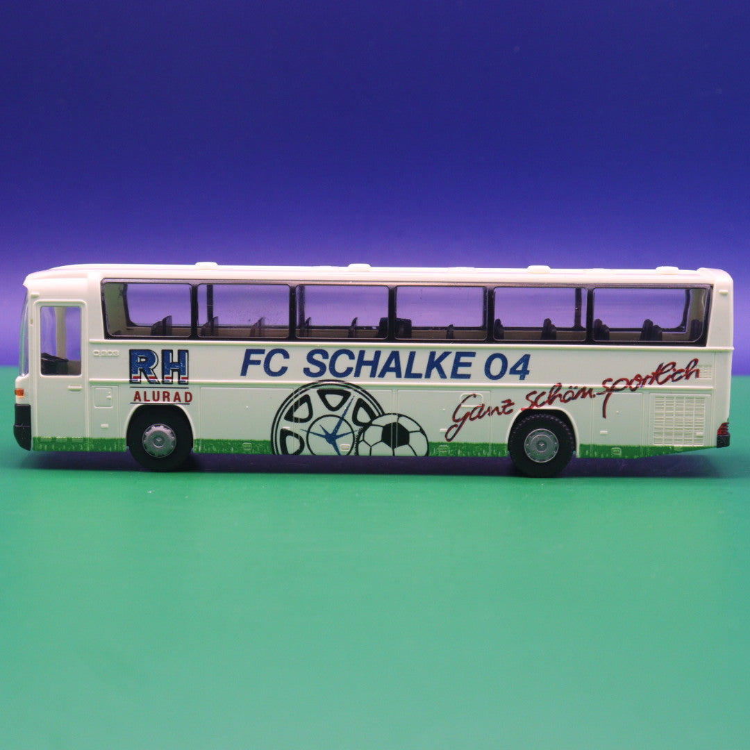 Mercedes Benz O303 15 RHD - FC Schalke 04 - RH Alurad - Ohne Zurüstteile - Modellbus Rietze