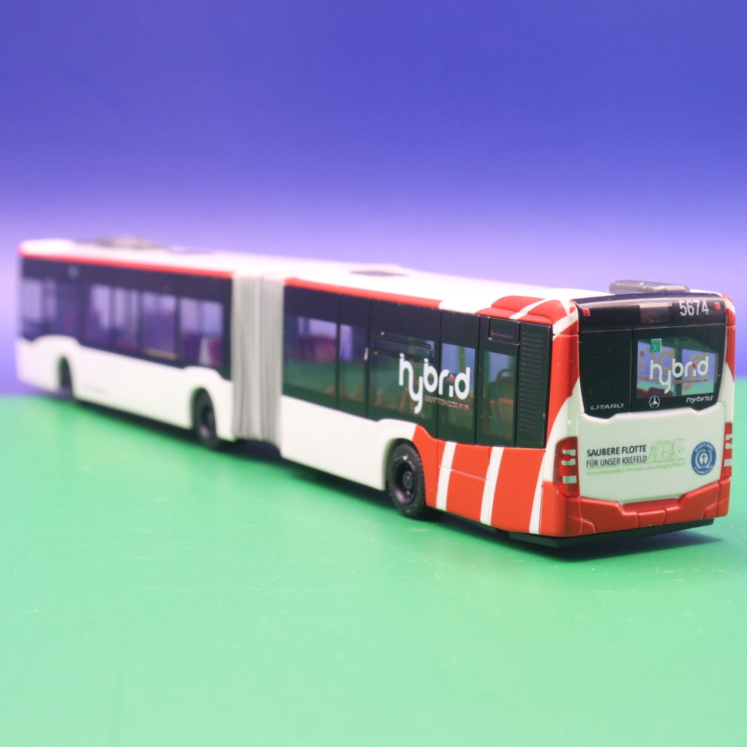Mercedes Benz Citaro C2 G Hybrid - SWK Stadtwerke Krefeld - Ziel: SWK Saubere Flotte - Modellbus Rietze 73645