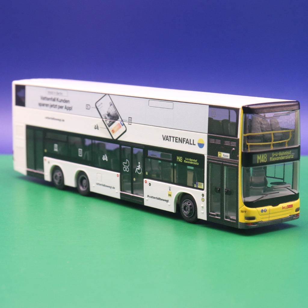 MAN DL07 - BVG Berlin - Vattenfall App - Linie M48 S+U-Bahnhof Alexanderplatz - Modellbus Rietze 67786