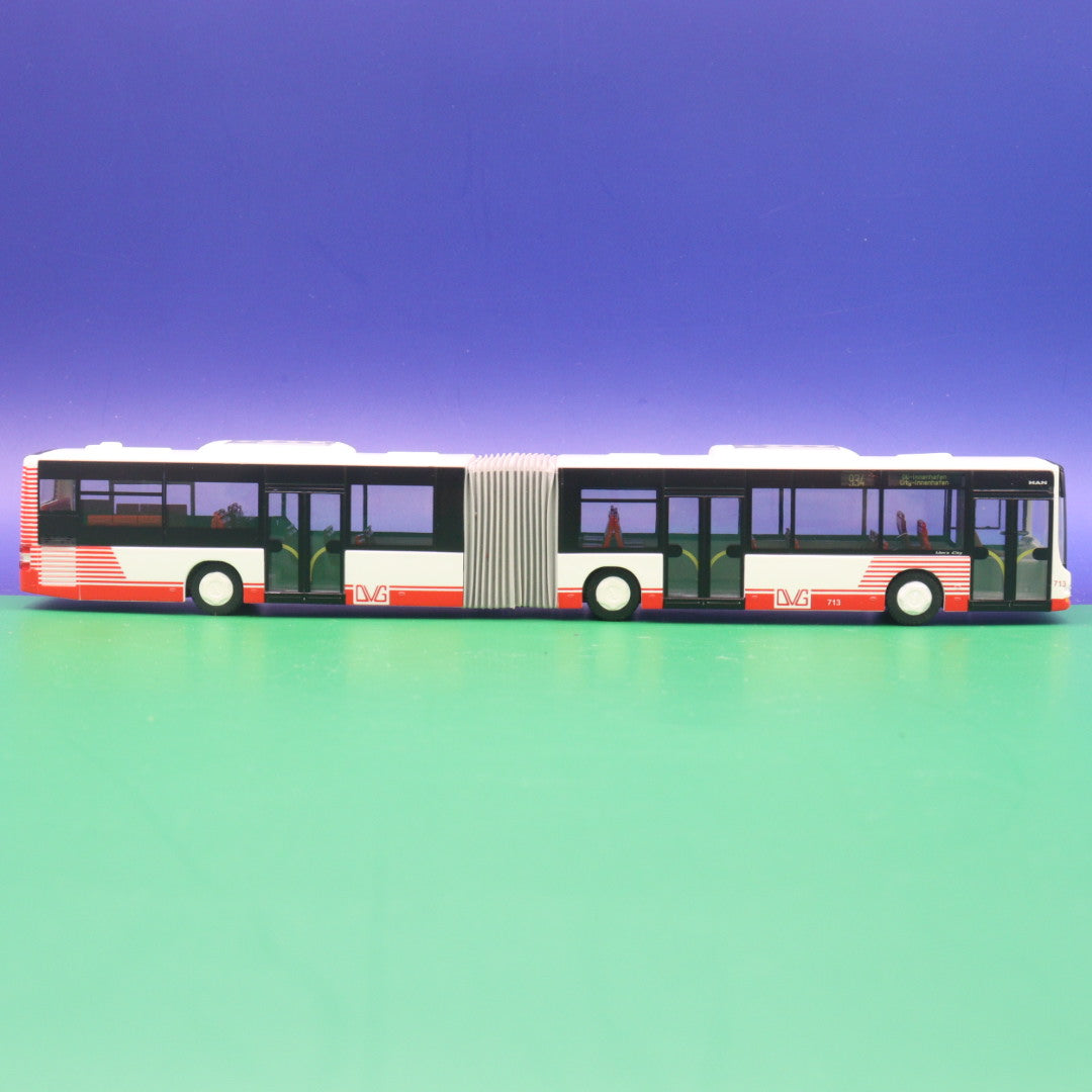 MAN Lions City G - DVG Duisburg - Duisburger Verkehrsgesellschaft - Linie 934 DU Innenhafen City Innenhafen - Modellbus Rietze 67235 - Erscheinungsjahr: 04/2010