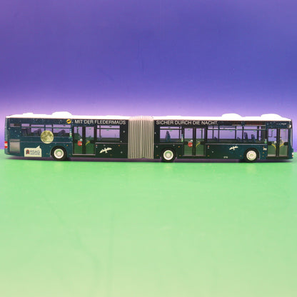 MAN Lions City 18 - RSAG Rostock - Mit der Fledermaus sicher durch die Nacht - Linie F1 Riekdahl - Modellbus Rietze Gebrauchtmodell - Auflage 300 Stück