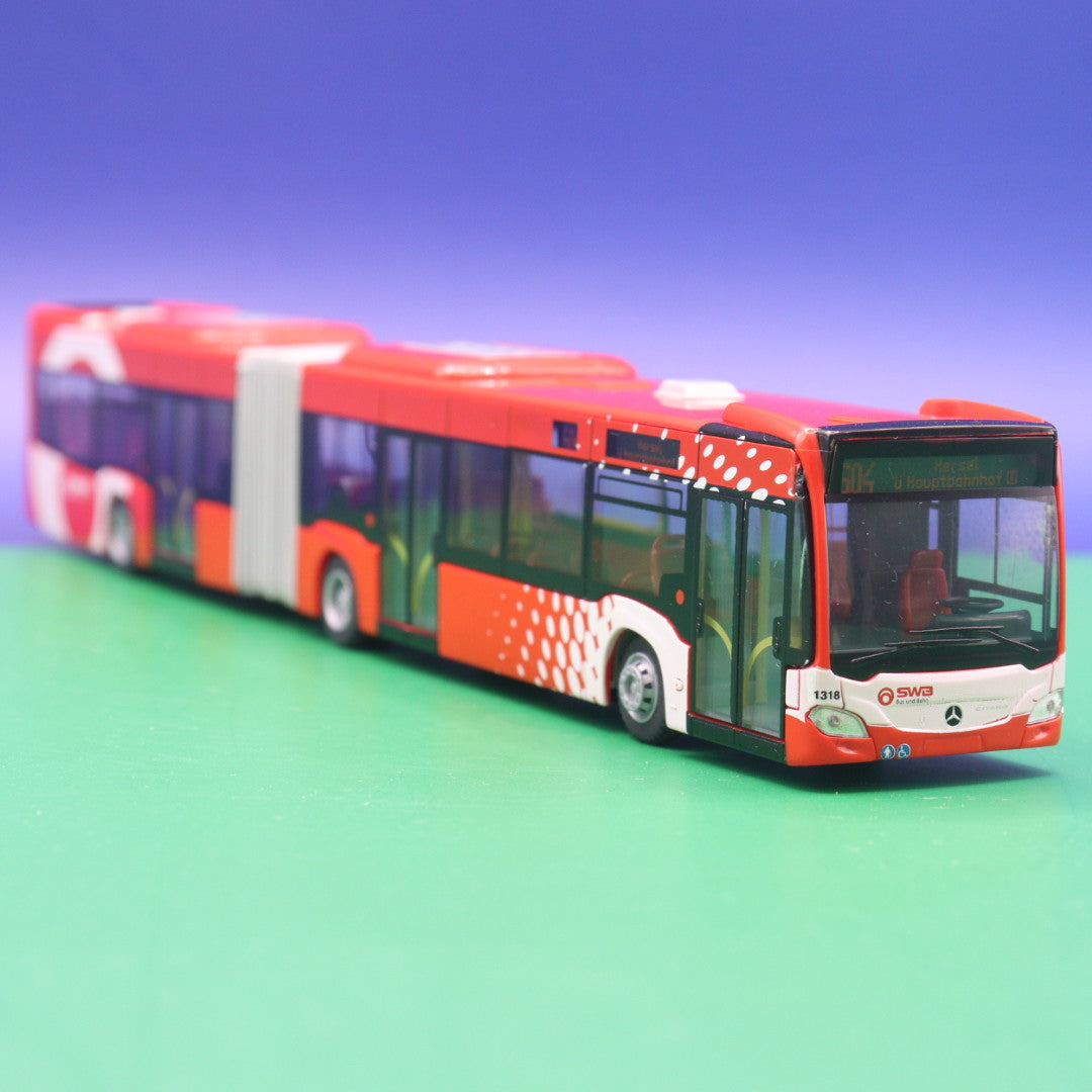 Mercedes Benz Citaro C2 G - SWB Stadtwerke Bonn - Linie 604 Hersel ü Hauptbahnhof U - Modellbus Rietze 69517 - Erscheinungsjahr: 02/2015 (Beschädigte OVP)