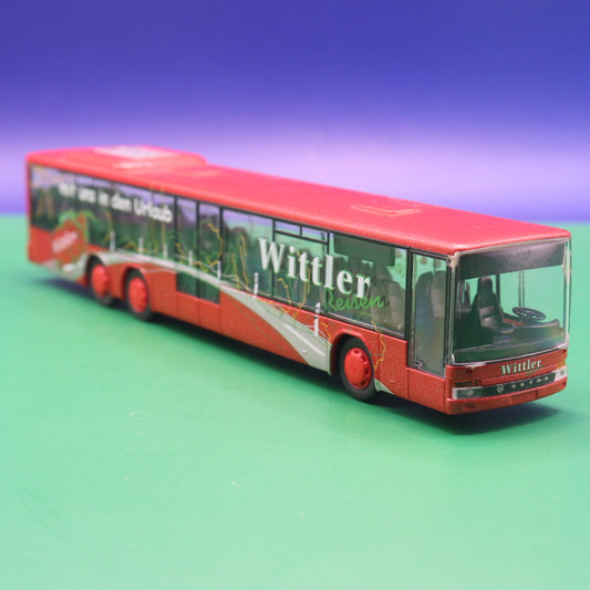 Setra S 319 NF - Wittler mit uns in den Urlaub - Gebraucht ohne Spiegel - Modellbus Rietze