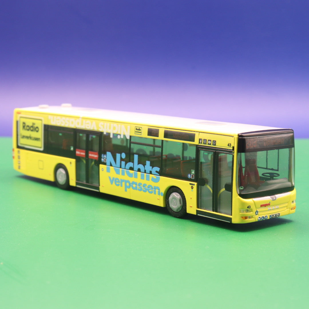 MAN Lions City 12 - Radio Leverkusen - Wupsi Leverkusen - Modellbus Rietze 73929