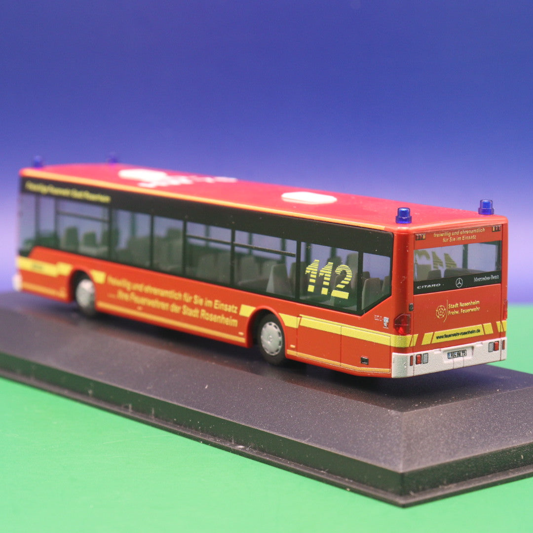 Mercedes Benz O530 Citaro - Feuerwehr Rosenheim MTW - mit Vitrine - Modellbus Rietze 66898