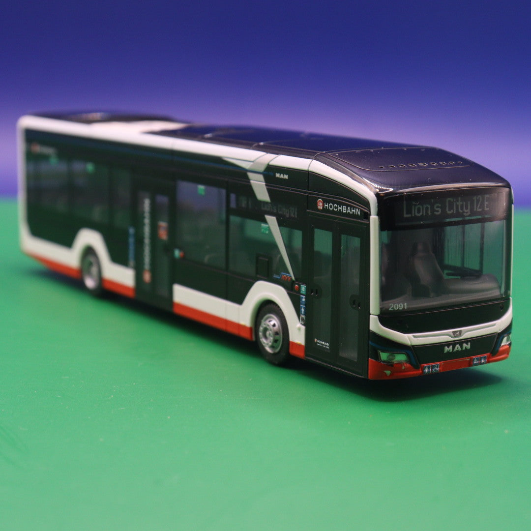 MAN Lions City 12 E - MAN Truck & Bus SE - Vorführdesign - Hochbahn Hamburg - Modellbus Rietze 76304