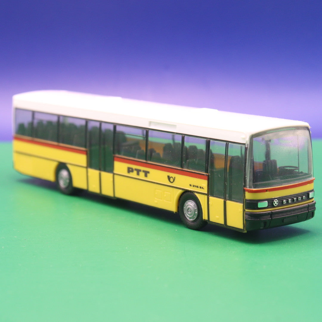Setra S 215 SL - PTT Postbus - Gebraucht, Ohne OVP - Modellbus Herpa