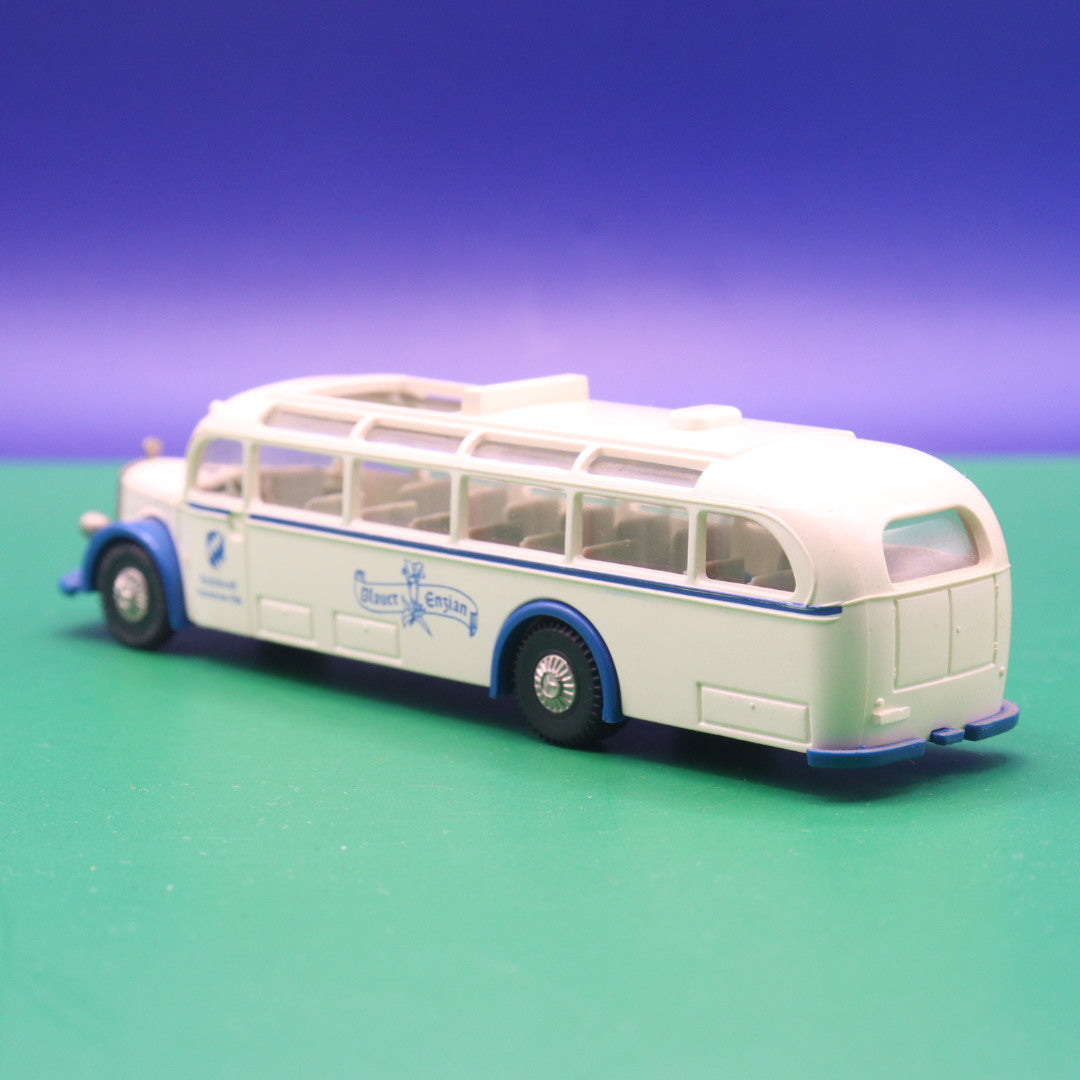 Mercedes Benz O 5000 - Blauer Enzian - Gebraucht, Ohne OVP - Modellbus Brekina