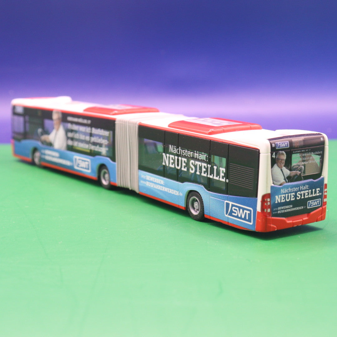 Mercedes Benz Citaro C2 G - SWT Trier - Nächster Halt Neue Stelle - Modellbus Rietze mit Vitrine