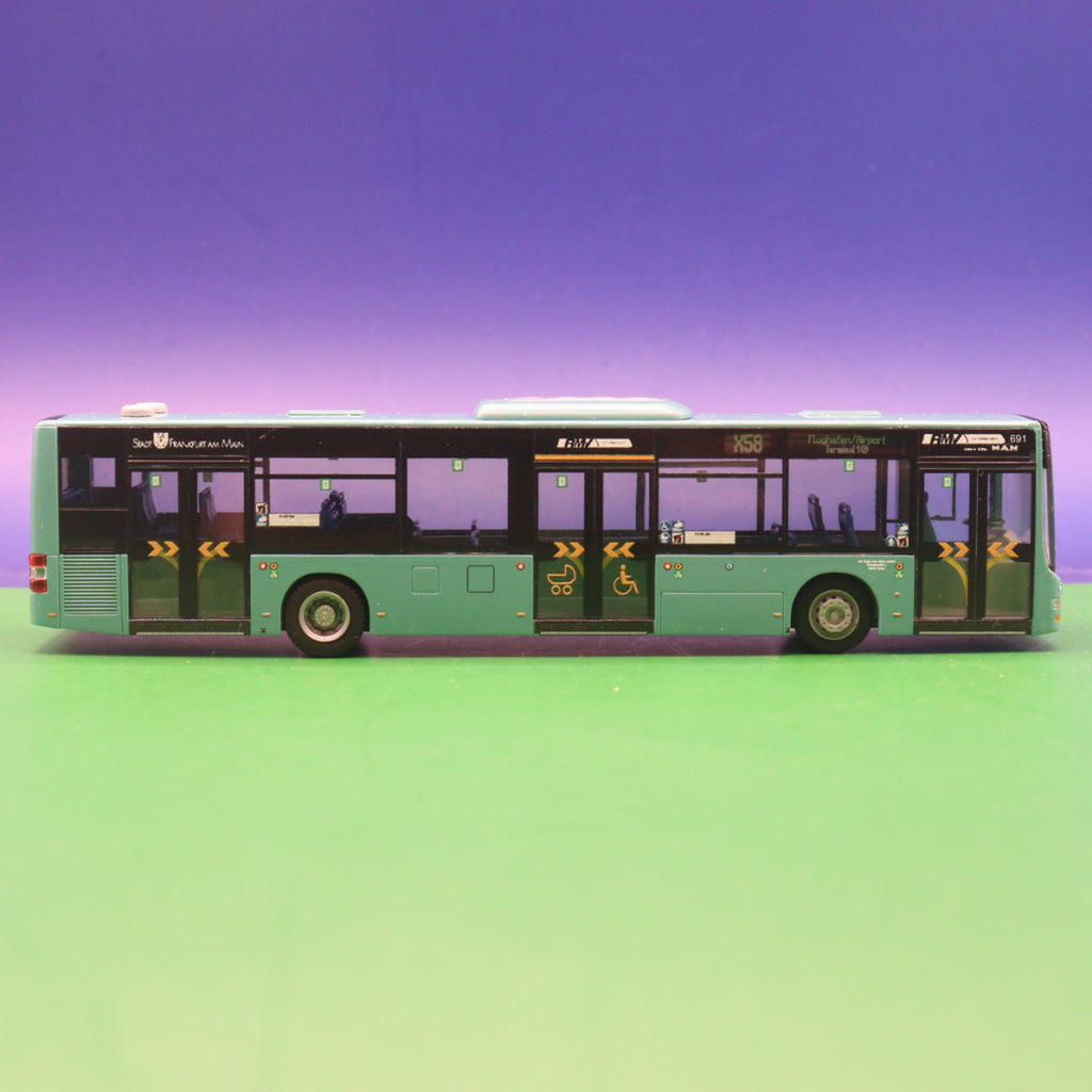 MAN Lions City - traffiq - Frankfurt am Main - RMV - DB Regio Mitte - Linie X58 Flughafen Airport Terminal 1s - Modellbus Rietze 73926