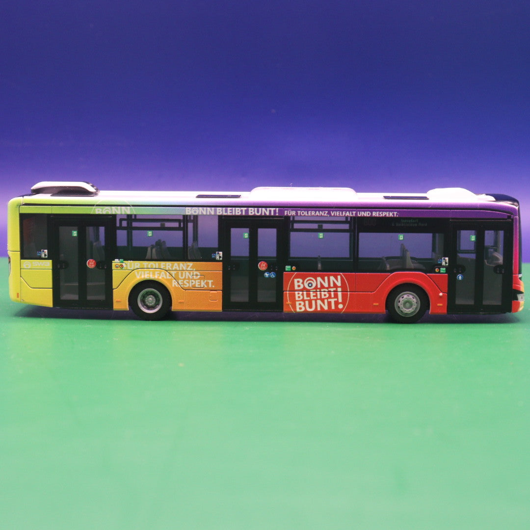 MAN New Lions City 12 - SWB Bonn - Bonn bleibt Bunt - Linie 600 Ippendorf ü. Uniklikum Nord - Modellbus Rietze 75421