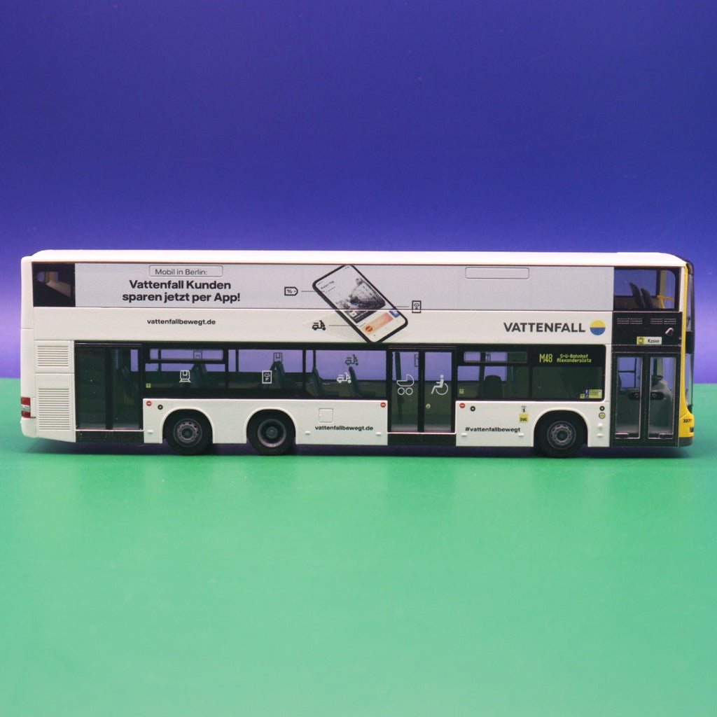 MAN DL07 - BVG Berlin - Vattenfall App - Linie M48 S+U-Bahnhof Alexanderplatz - Modellbus Rietze 67786