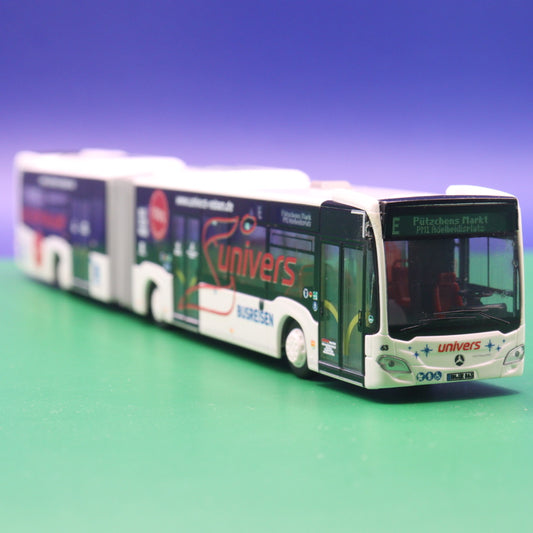 (HECKLEUCHTE FEHLT!!!) Mercedes Benz Citaro C2 G - Univers Reisen - Bonn - Linie E Pützchens
Markt (im Auftrag der SWB) -  Modellbus Rietze 69311-3