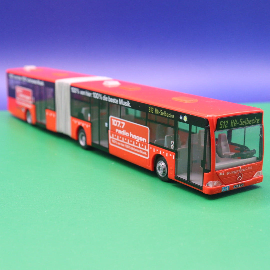 Mercedes Benz O530 Citaro G - 107.7 Radio Hagen - Hagener Straßenbahnen - Modellbus Rietze