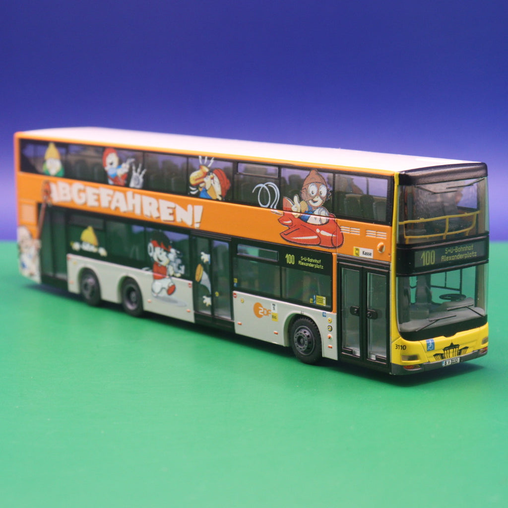 MAN Lions City DL 07 - BVG Berlin - ZDF, Abgefahren - Linie 100 S+U Alexanderplatz - Modellbus Rietze 67320