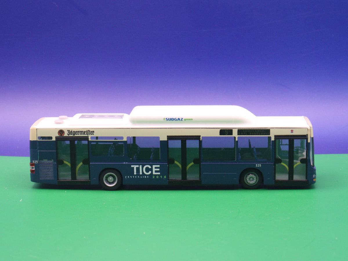 MAN Lions City CNG - TICE - Transports Intercommunaux du Centre - Luxemburg - Jägermeister - Modellbus Rietze 67488
