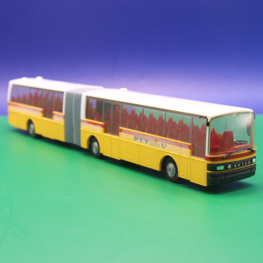 Setra S 221 UL - PTT Schweizer Postbus - Gebraucht, Ohne OVP - Modellbus Herpa