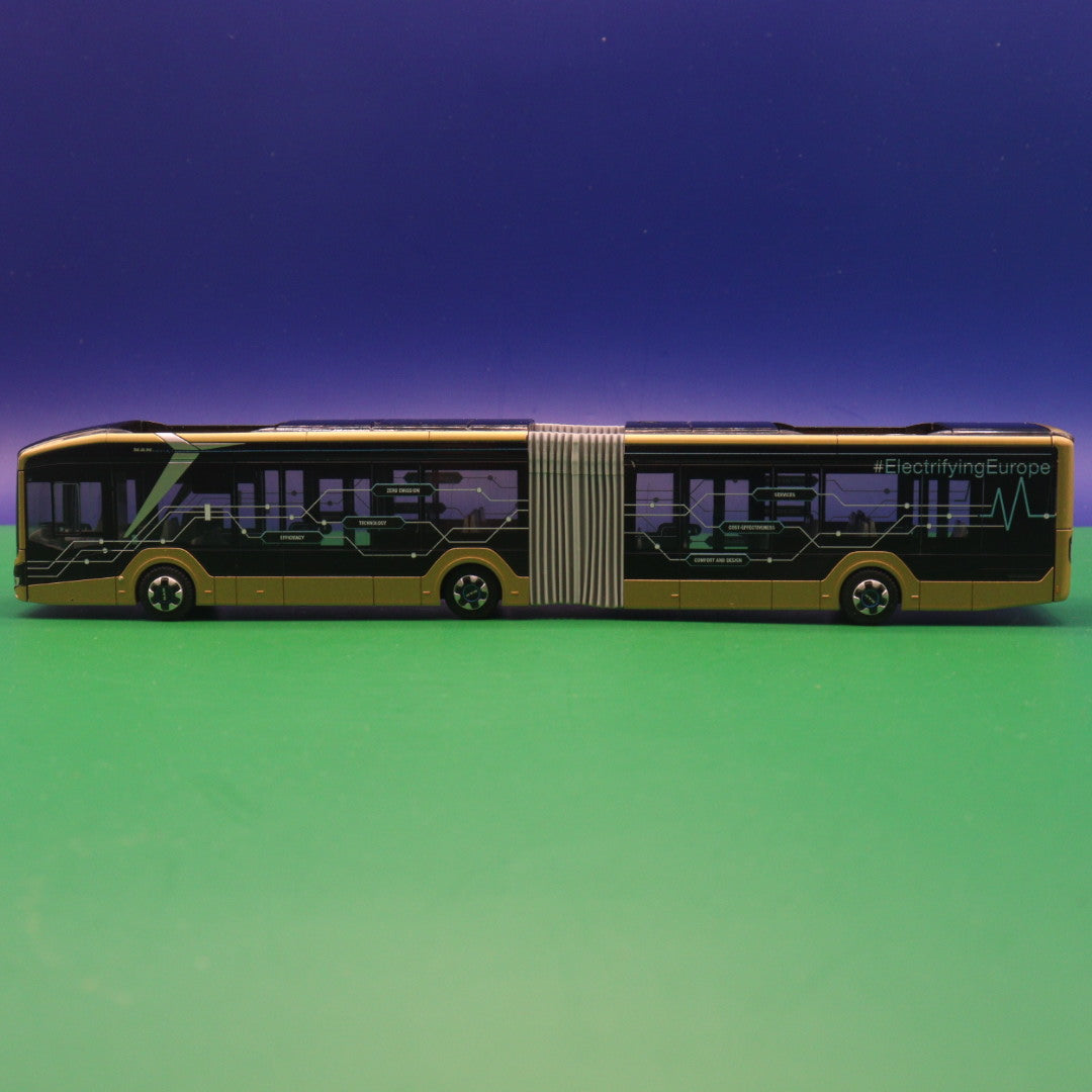 MAN New Lions City 18E - Gold Vorführdesign - Electrifying Europe - MAN Truck & BUS SE Modellbus Rietze 76500