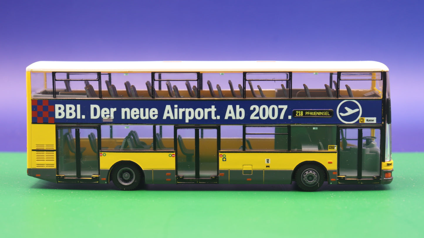 MAN/ABB Henschel DN 95 - Traditionsbus GmbH Berlin - BVG Berlin - BBI der neue Airport ab 2007 (BER) -  Modellbus Rietze 67528-2 (Auslieferung: 11/2020)