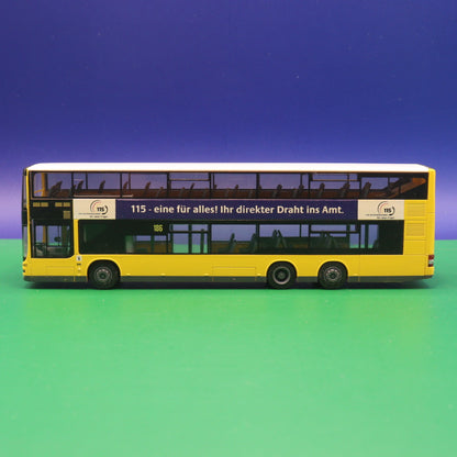 MAN Lions City DL - BVG Berlin - 115 Ihre Bündnisnummer  - Gebraucht - Modellbus Rietze 67740