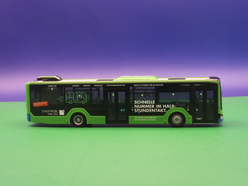 MAN Lions City 12 - Stadtwerke Friedrichshafen - Schnelle Nummer im Halb Stundentakt - Modellbus Rietze 75410