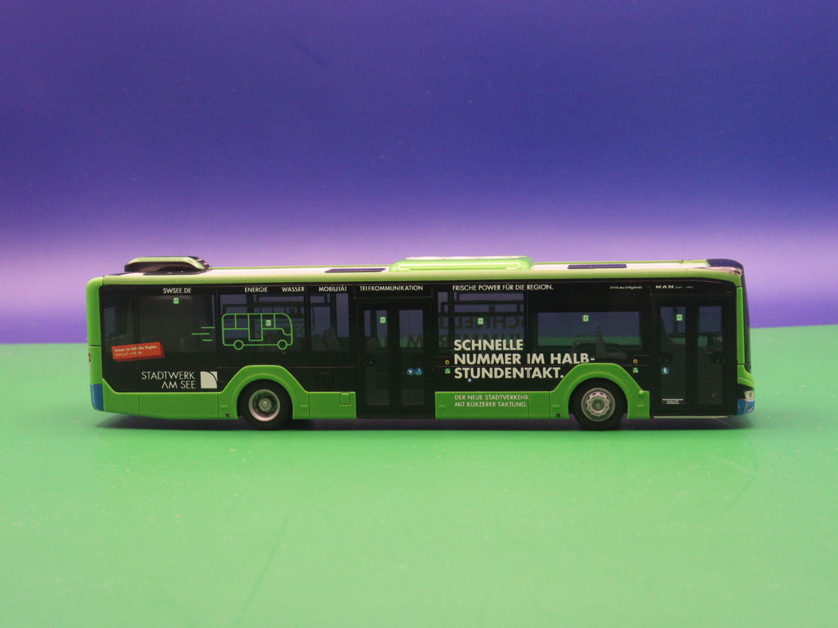 MAN Lions City 12 - Stadtwerke Friedrichshafen - Schnelle Nummer im Halb Stundentakt - Modellbus Rietze 75410