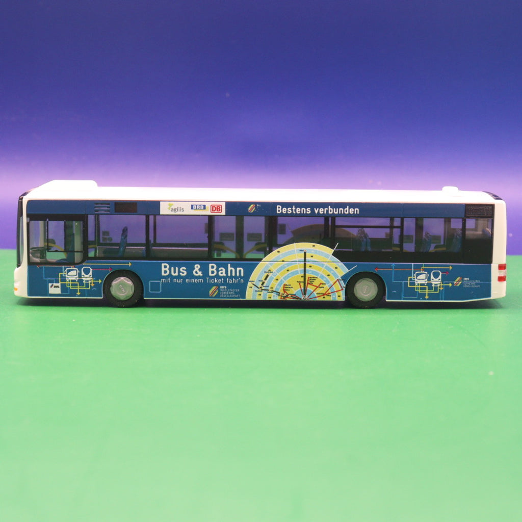 MAN Lions City - INVG Ingolstadt - Bus & Bahn mit nur einem Ticket fahren - Modellbus Rietze (FALSCHE OVP) (Ohne Zurüstteile)