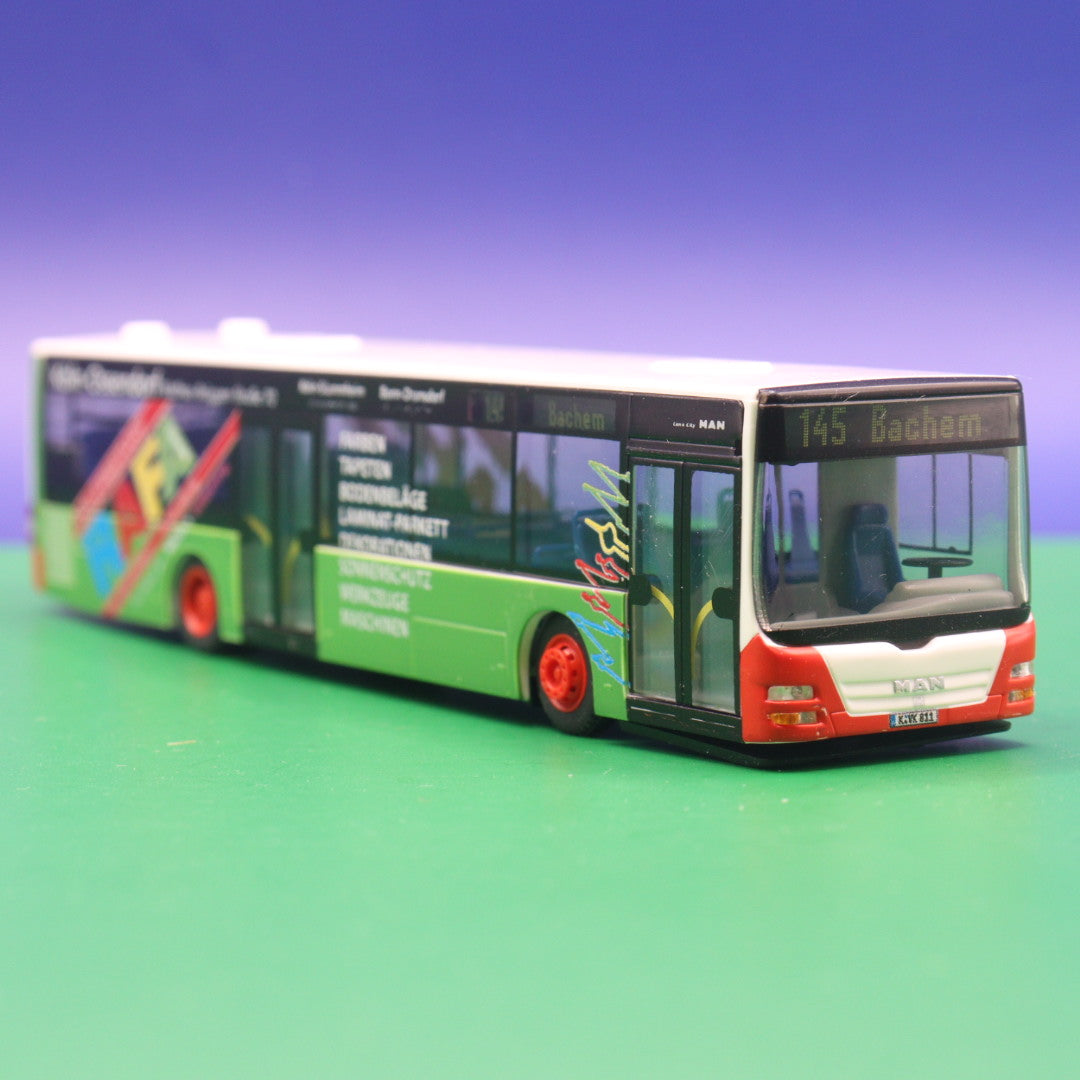 MAN Lions City - KVB Köln - RAFA Malerbedarf Linie 145 Bachem - Modellbus Rietze 67472