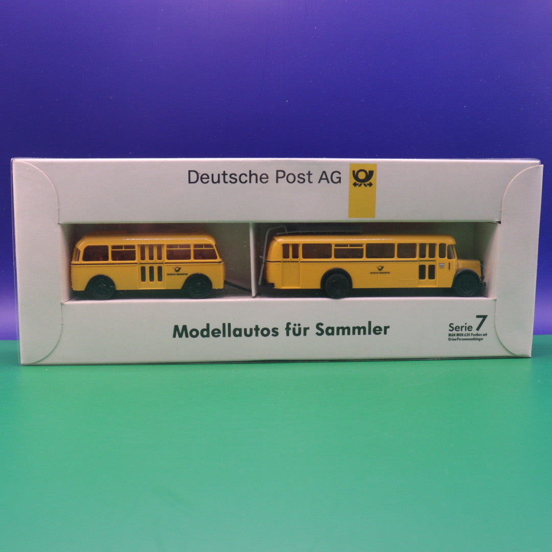 MAN MKN 630 Postbus mit Orion Personenanhänger - Deutsche Bundespost - Modellbus Brekina