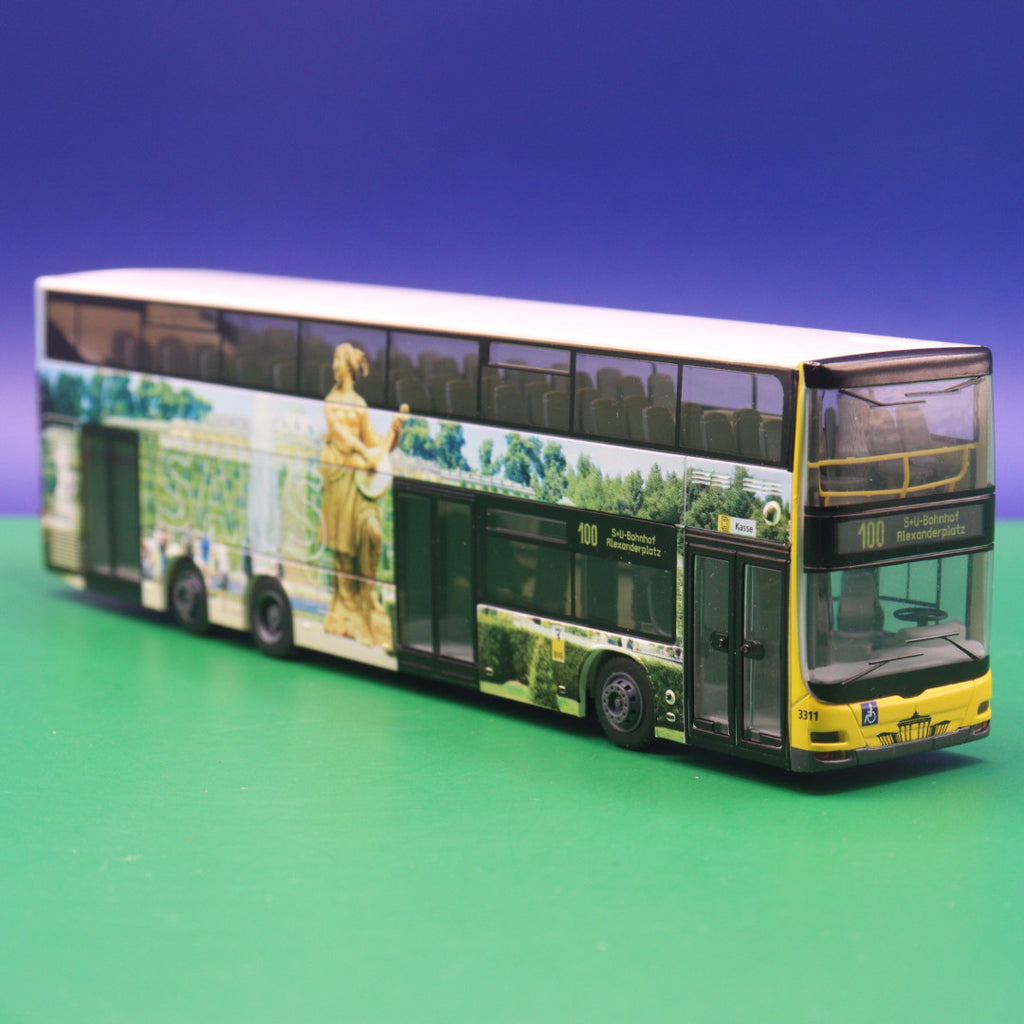 MAN DL07 - BVG Berlin - Schloß Sanssouci - Linie 100 S+U-Bahnhof Alexanderplatz - Modellbus Rietze 67718