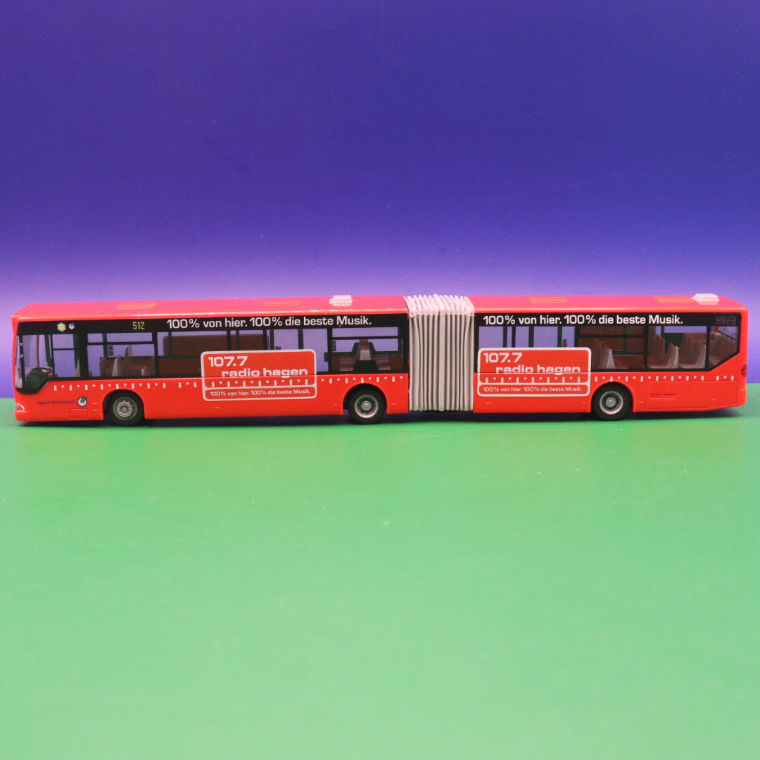Mercedes Benz O530 Citaro G - 107.7 Radio Hagen - Hagener Straßenbahnen - Modellbus Rietze
