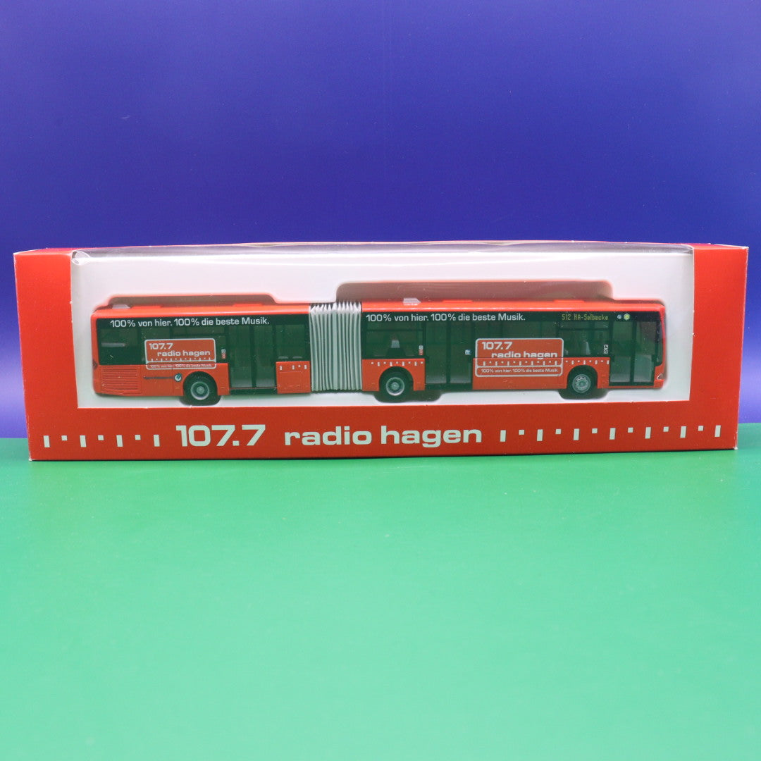 Mercedes Benz O530 Citaro G - 107.7 Radio Hagen - Hagener Straßenbahnen - Modellbus Rietze
