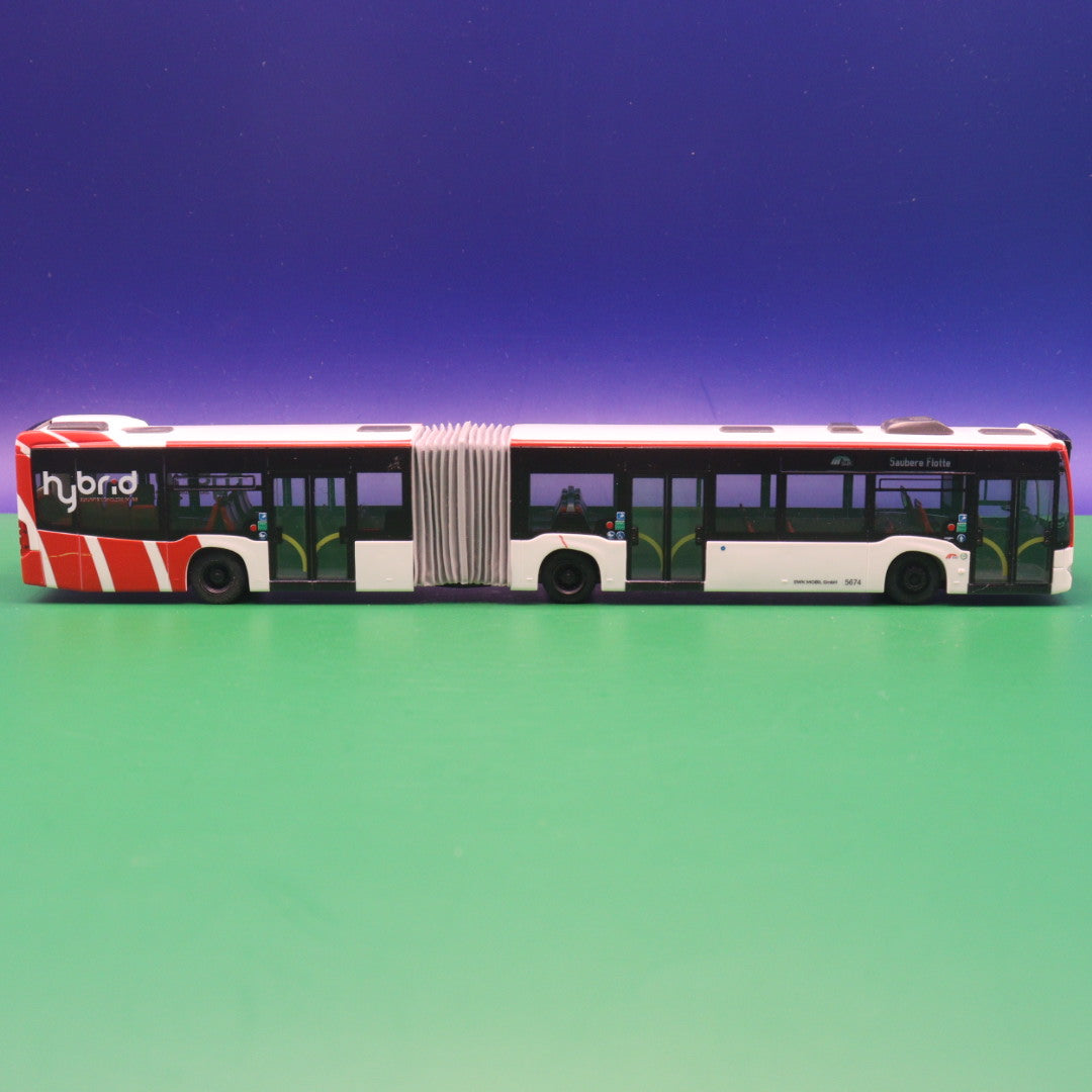 Mercedes Benz Citaro C2 G Hybrid - SWK Stadtwerke Krefeld - Ziel: SWK Saubere Flotte - Falsche OVP - Modellbus Rietze 73645
