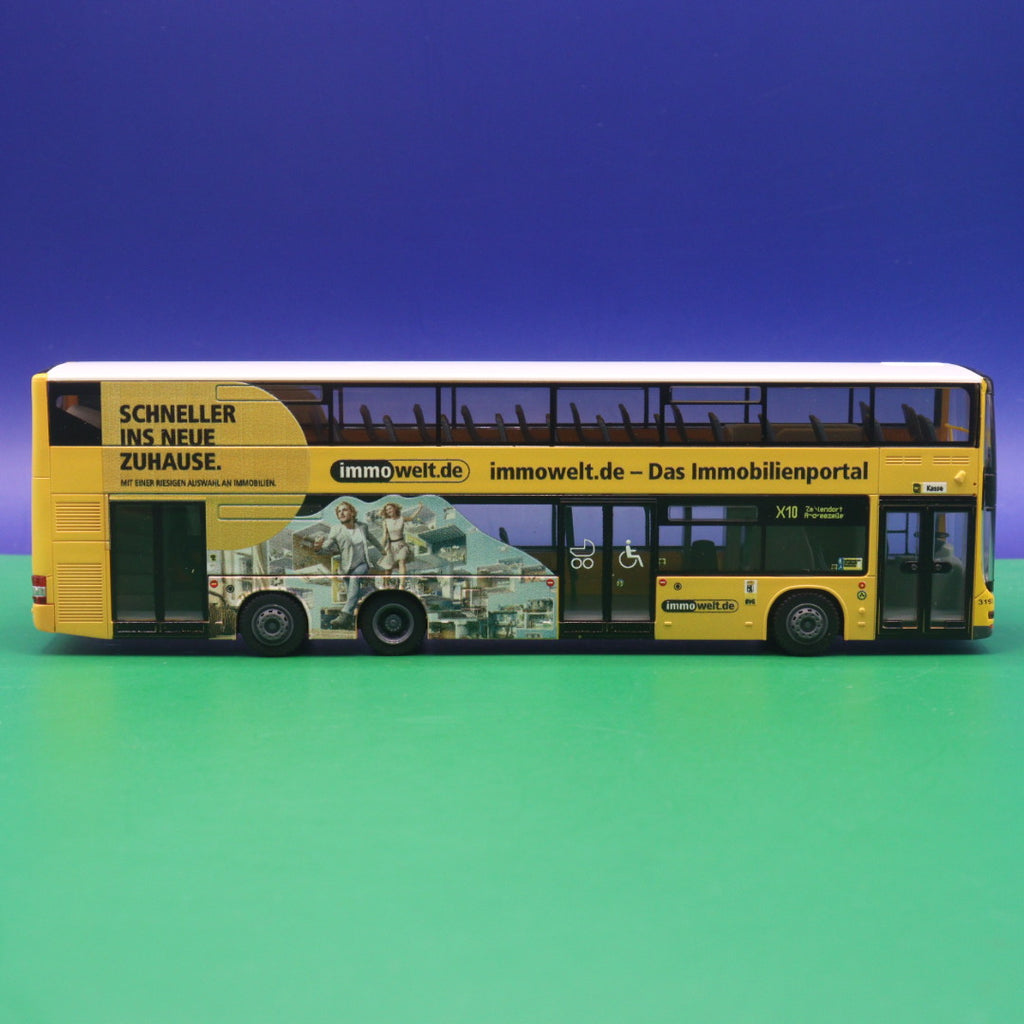 MAN Lions City DL 07 - BVG Berlin - Immo Welt - Linie X10 Zehlendorf Andreezeile - Modellbus Rietze 67772