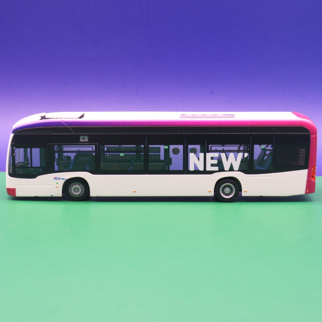 Mercedes Benz eCitaro 12 - NEW MöBus - Linie Krefelder Str Flughafen - Meine Mission Keine Emission - Modellbus Rietze 75584