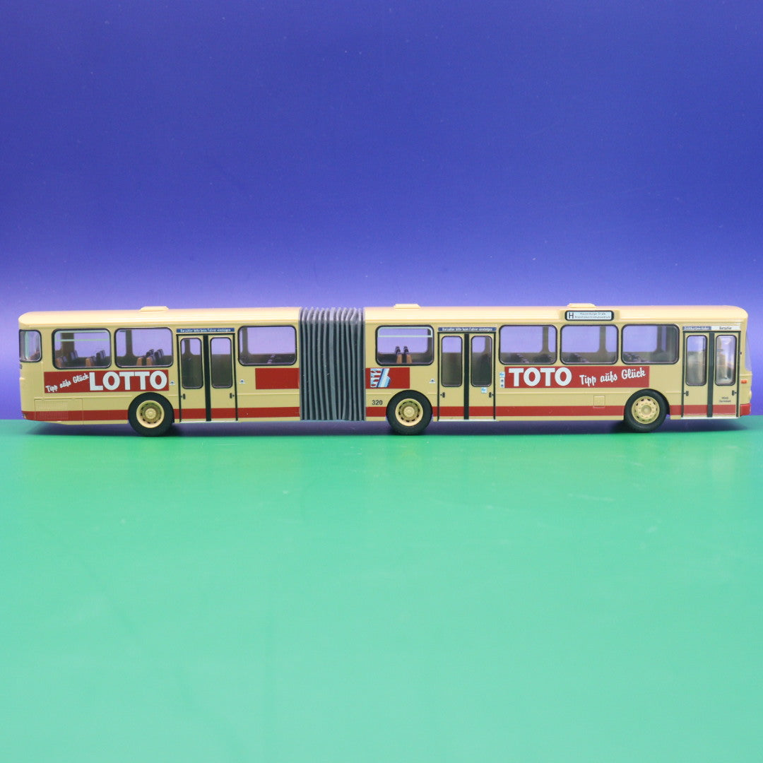 Mercedes Benz O305 G - HEAG Mobil Darmstadt - Lotto Loto - Modellbus Rietze 74505