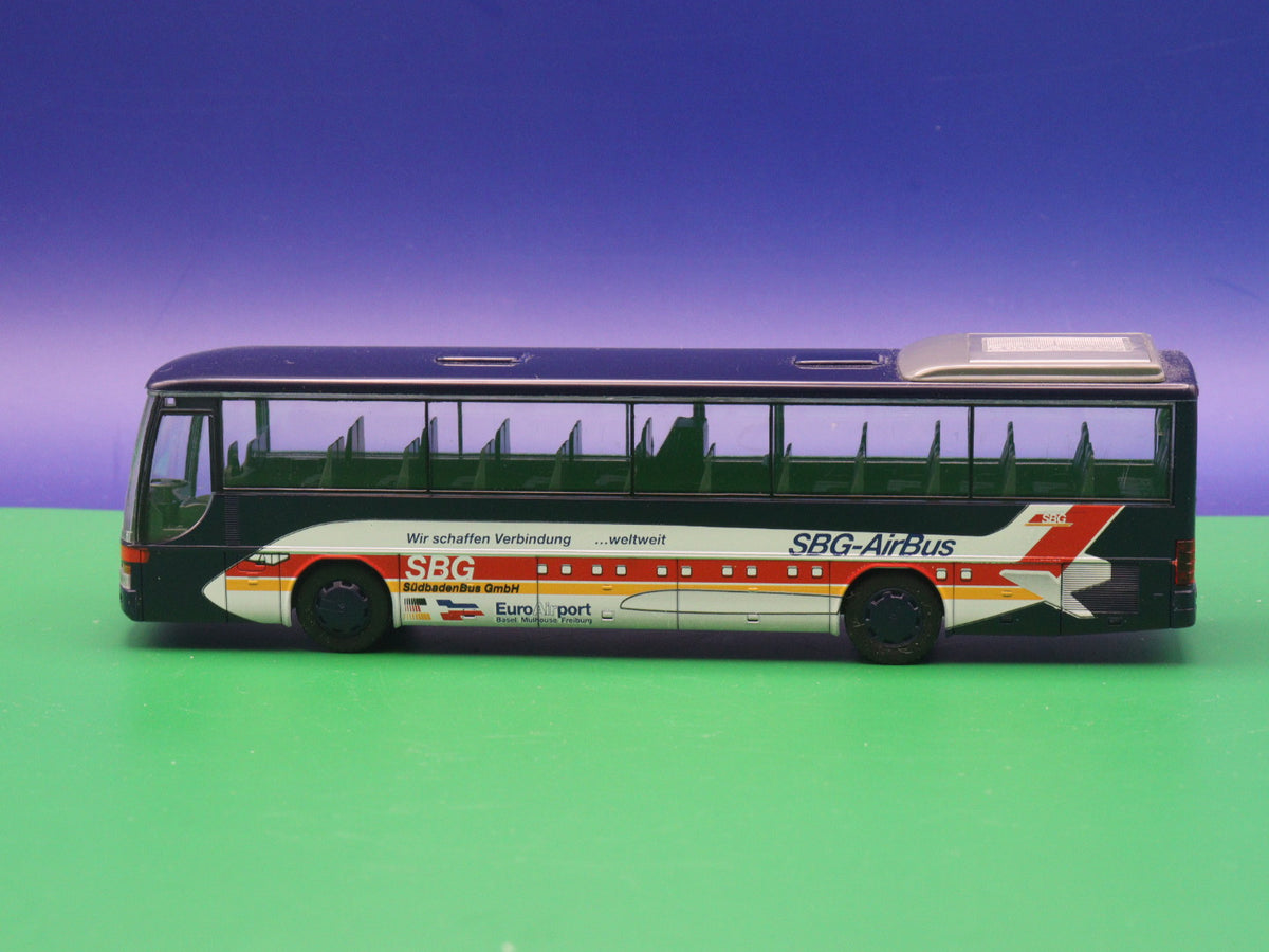 Setra S 315 GT - SBG Südbadenbus GmbH - EuroAirport Basel Freiburg - SBG AirBus - Gebraucht, Ohne OVP - Modellbus Rietze 61406