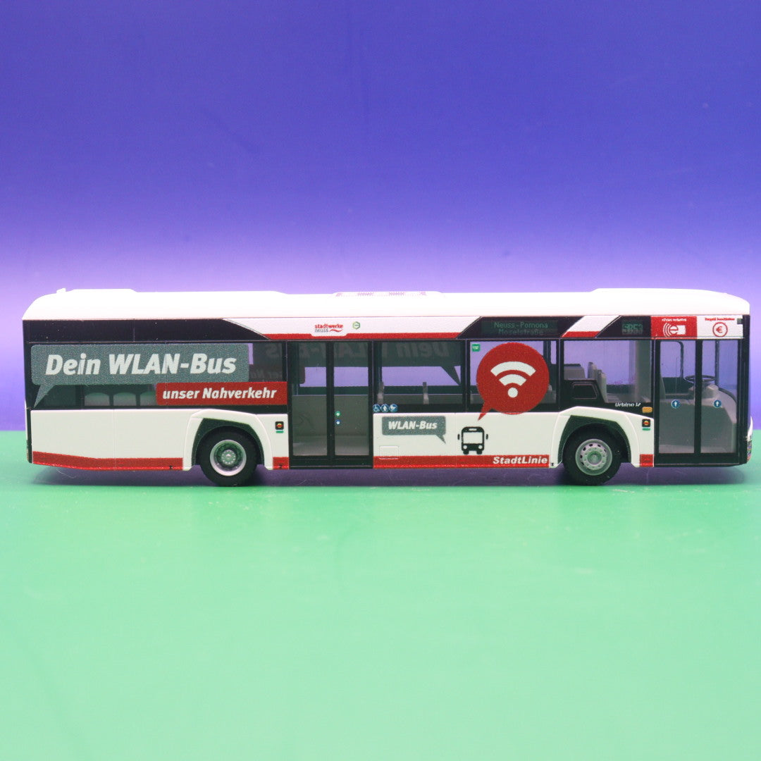 Solaris Urbino 12 - Stadtwerke Neuss - Dein WLAN Bus - Linie SB53 Neuss Pomona Moselstraße - Modellbus Rietze 73046